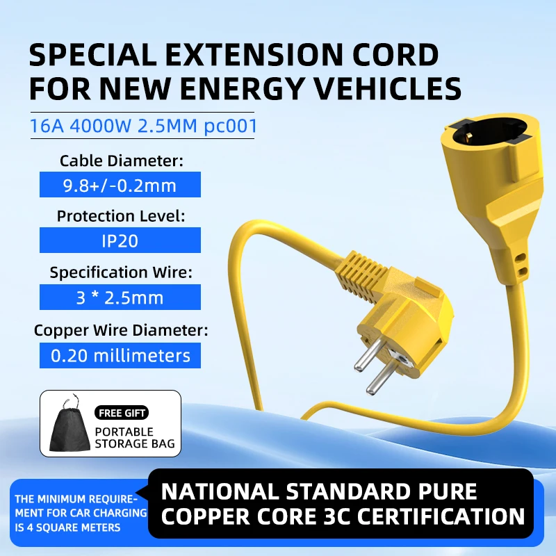 Outdoor Use Power Strip - Cable de extensión Schuko UE 16A,